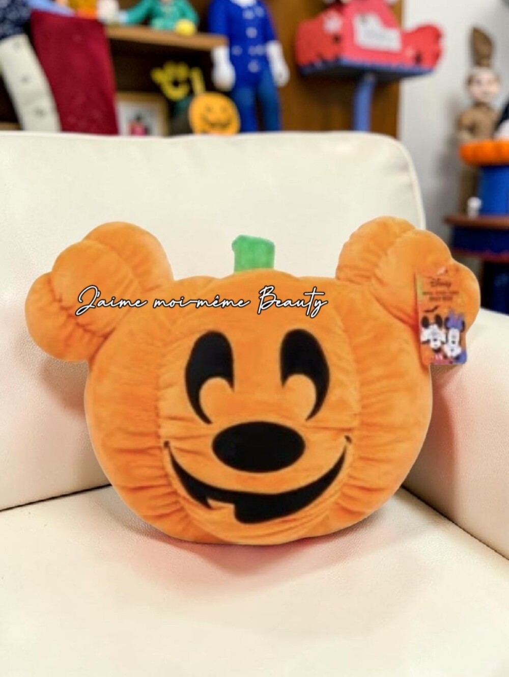Disney Orange Pumpkin Mickey Plush Pillow - Halloween Decor